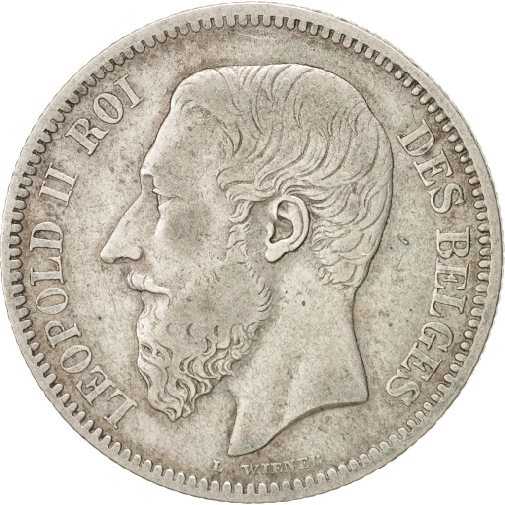 Coin, Belgium, Leopold II, 2 Francs, 2 Frank, 1866, EF(40-45), Silver, KM:30.1