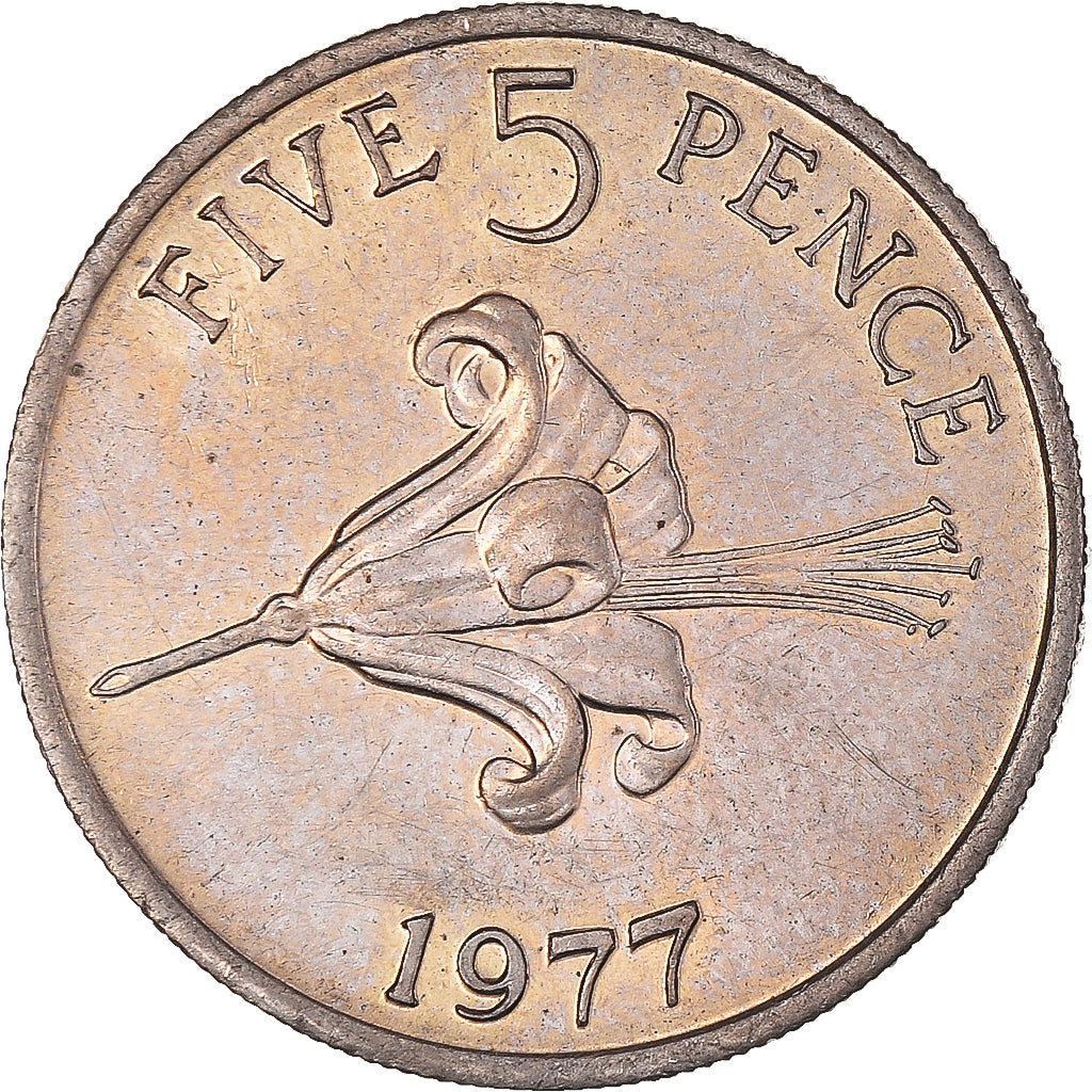 Moneta, Guernsey, 5 Pence, 1977