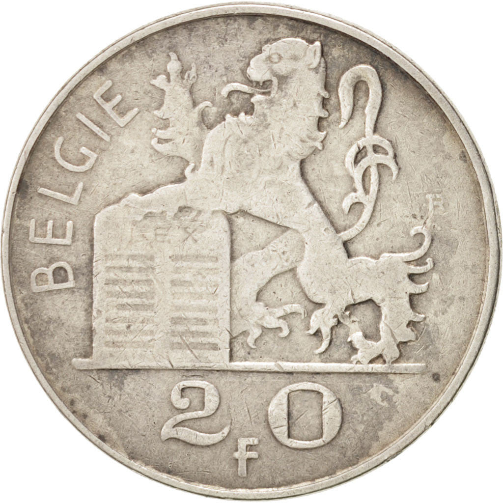 Belgium, 20 Francs, 1949, KM:141.1, EF(40-45), Silver
