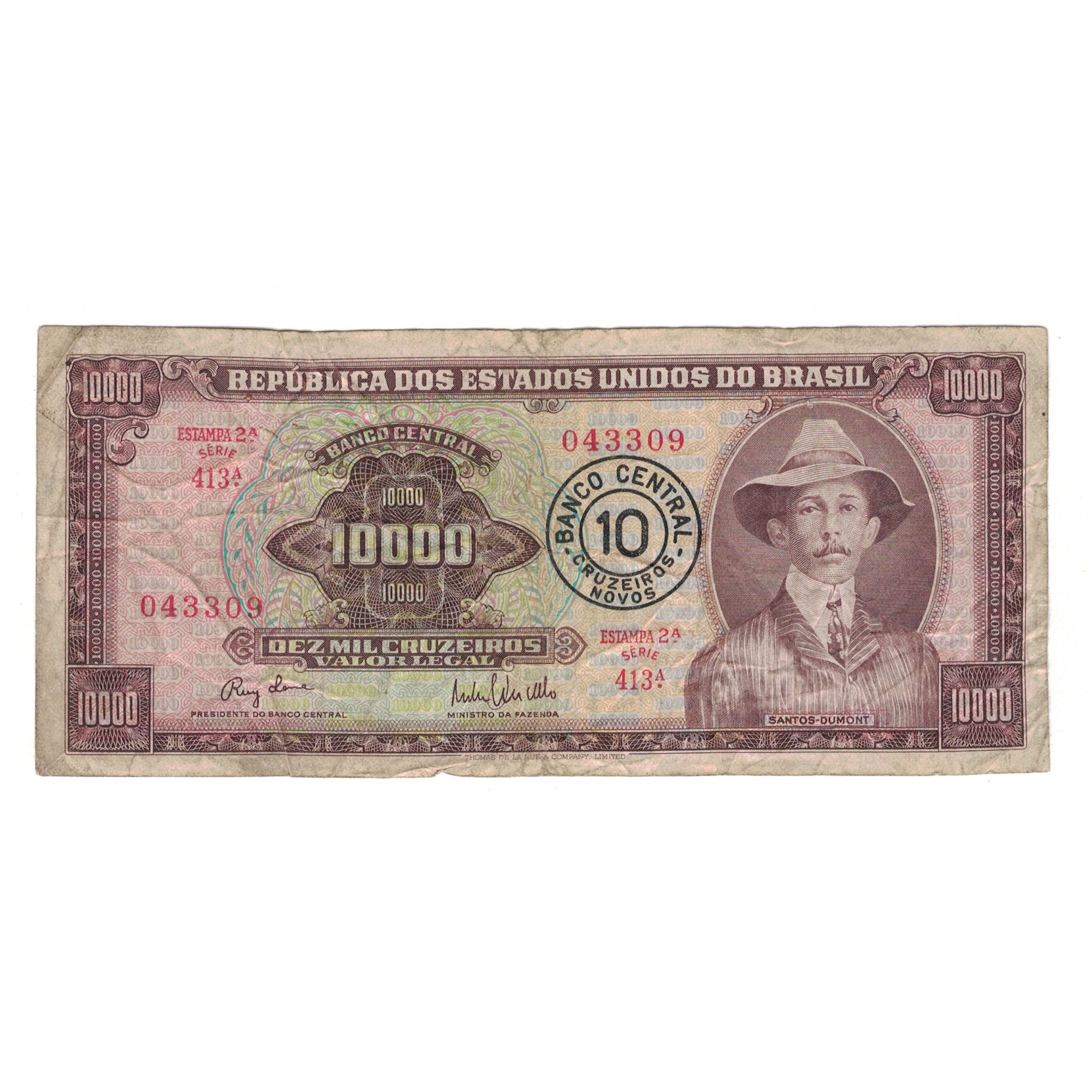 Billete, 10 Cruzeiros Novos on 10,000 Cruzeiros, Brasil, RC
