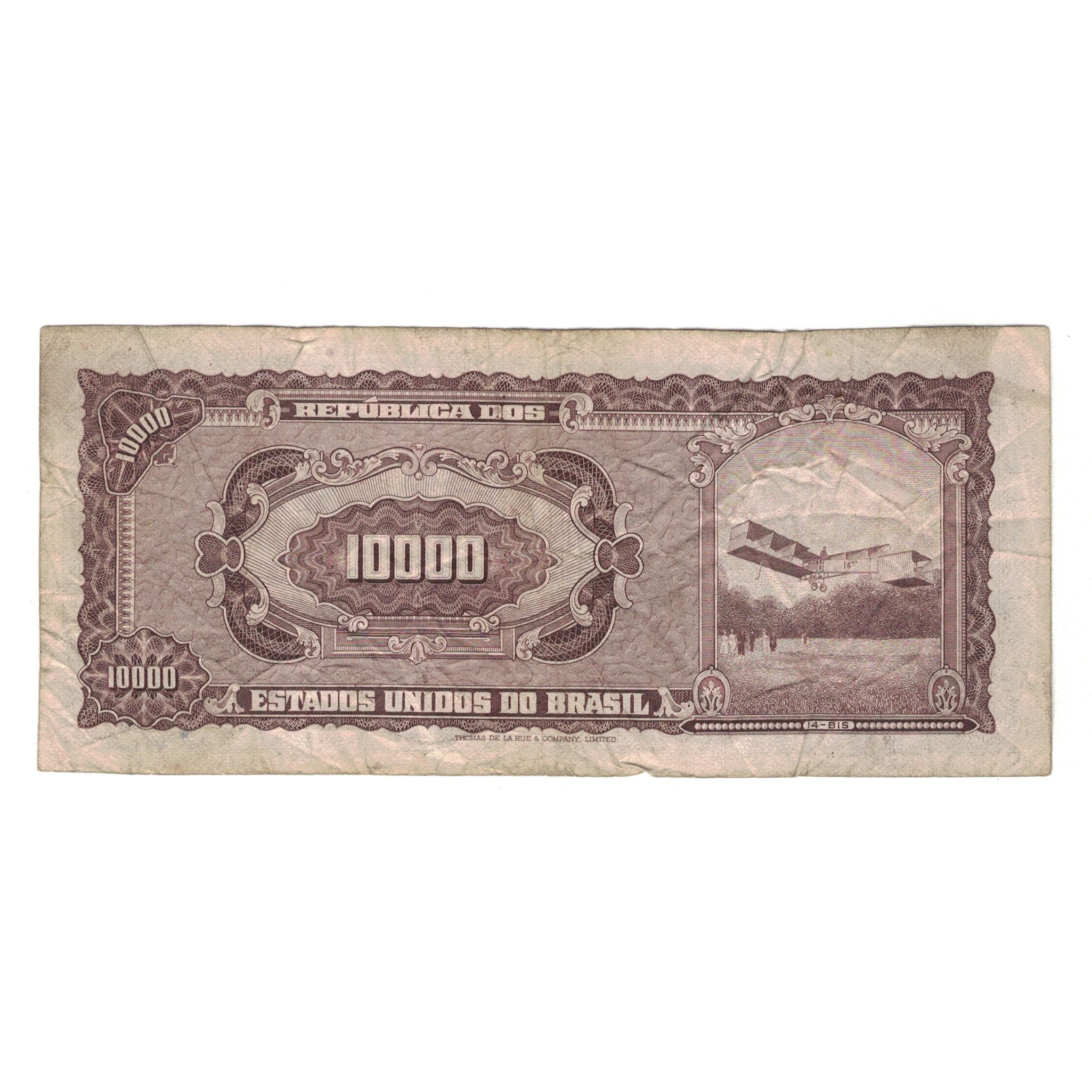Billete, 10 Cruzeiros Novos on 10,000 Cruzeiros, Brasil, RC