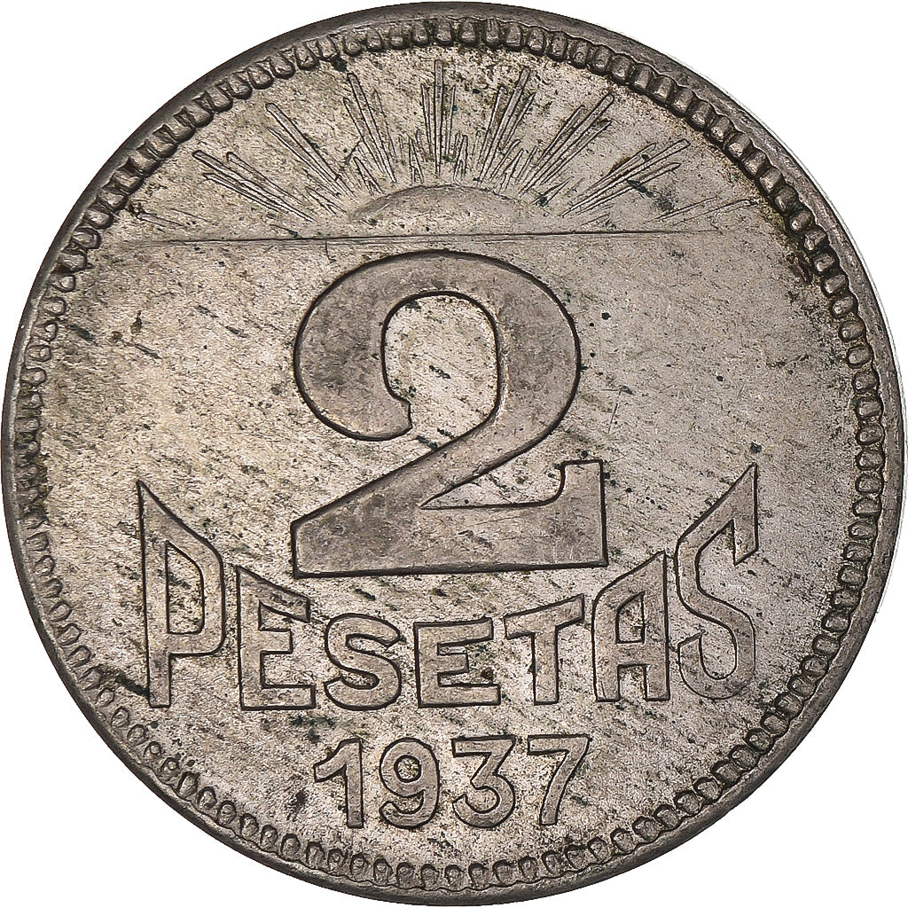 Moneda, España, 2 Pesetas, 1937