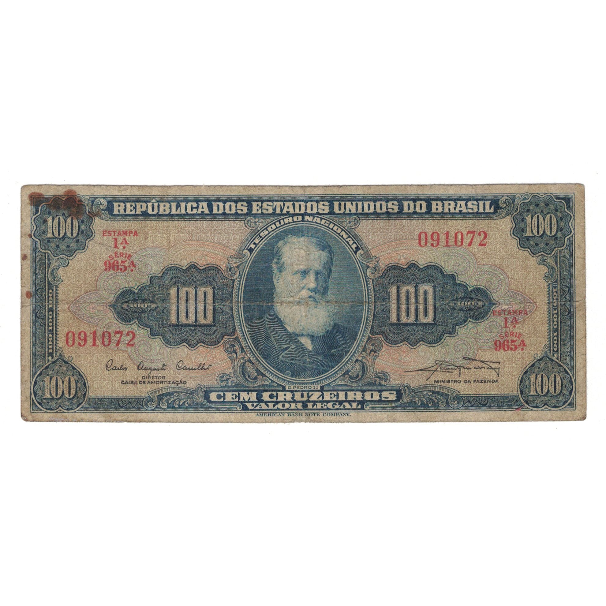 Banknote, Brazil, 100 Cruzeiros, KM:170a, VG(8-10)