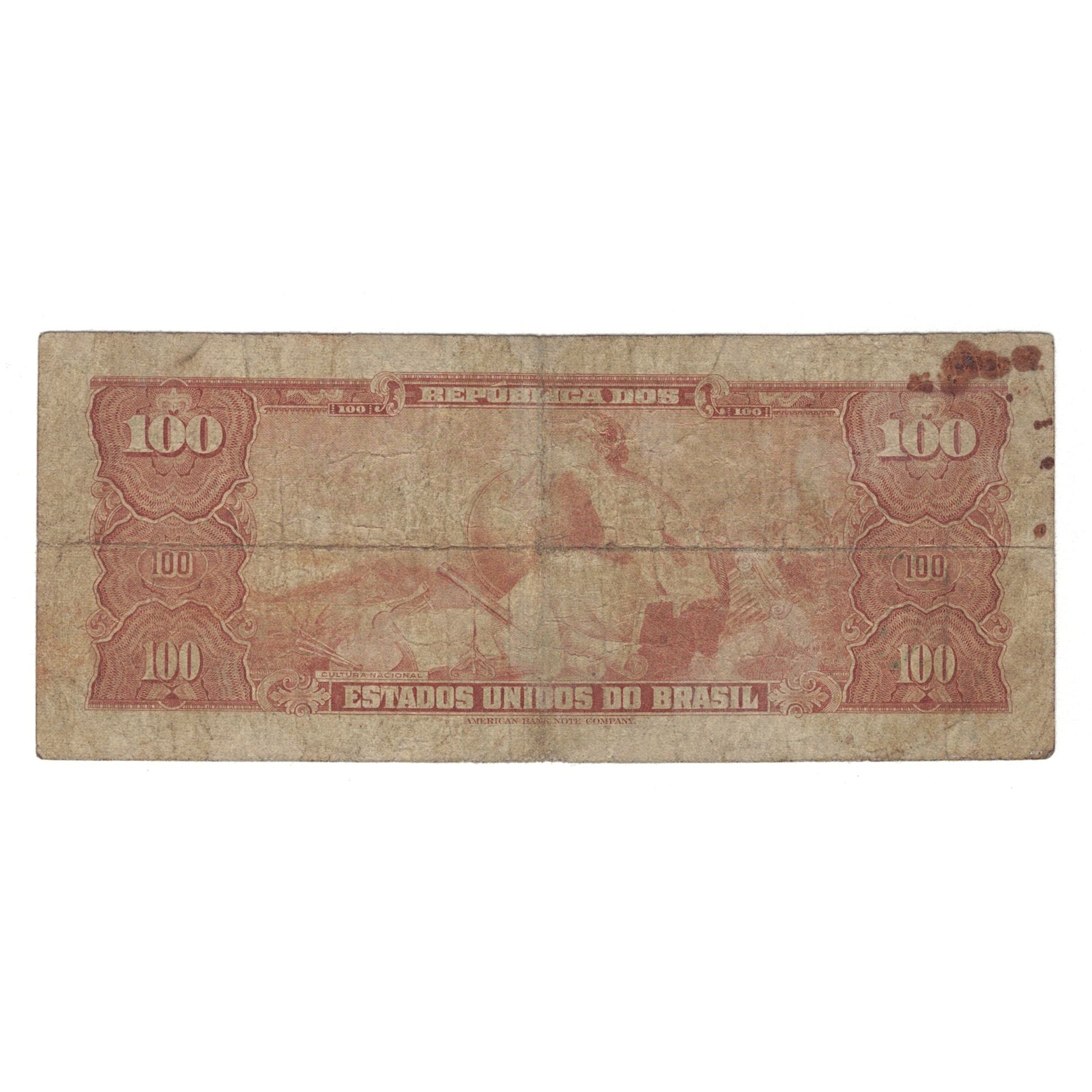 Banknote, Brazil, 100 Cruzeiros, KM:170a, VG(8-10)