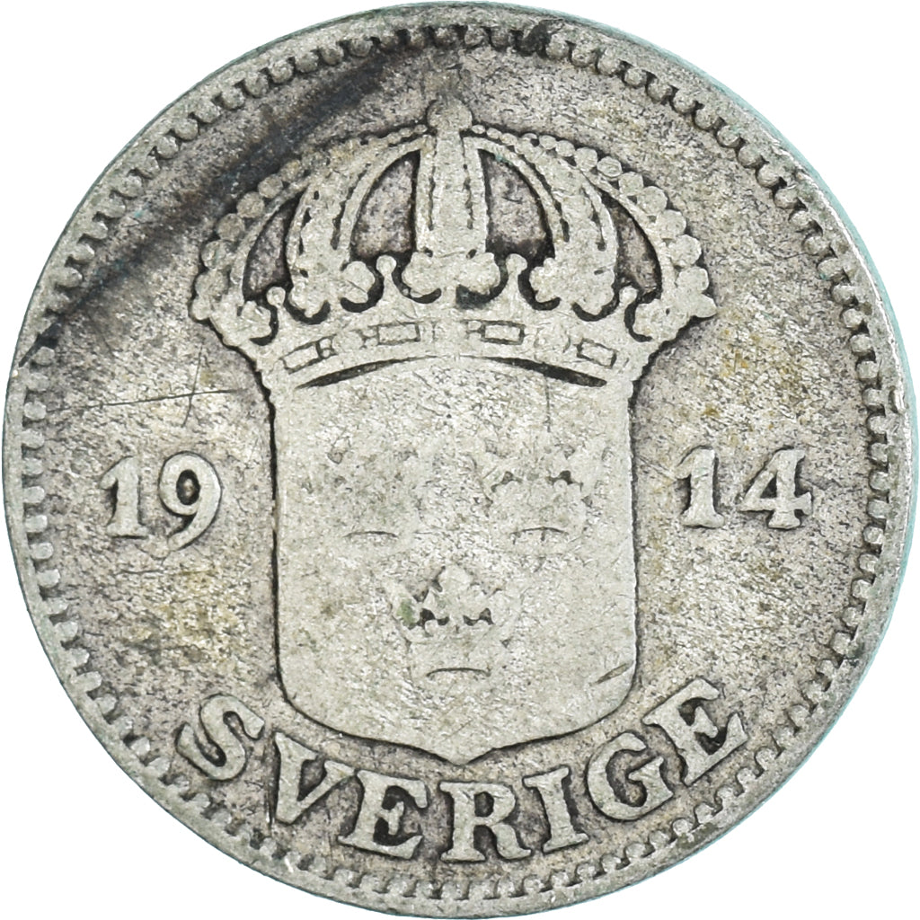 Coin, Sweden, 25 Öre, 1914