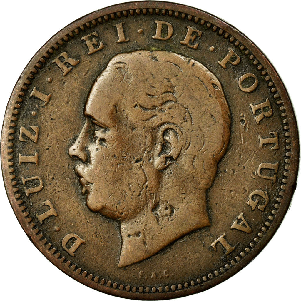 Coin, Portugal, Luiz I, 20 Reis, 1883, VF(30-35), Bronze, KM:527