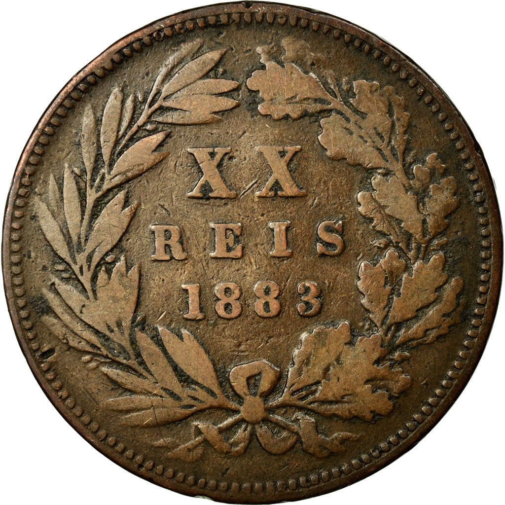 Coin, Portugal, Luiz I, 20 Reis, 1883, VF(30-35), Bronze, KM:527