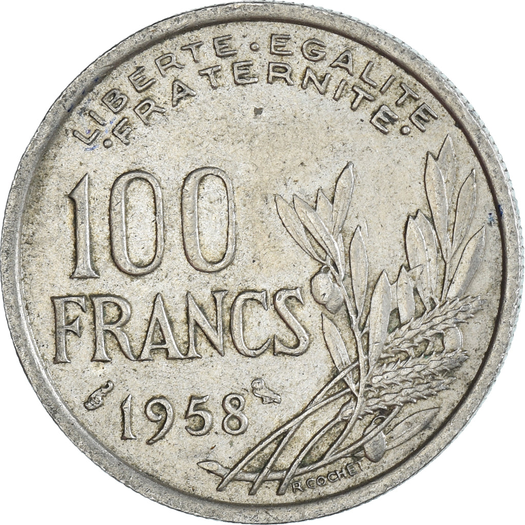 Munten, Frankrijk, 100 Francs, 1958