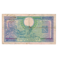 Banknot, Belgia, 500 Francs-100 Belgas, 1943, 1943-02-01, KM:124, VF(20-25)