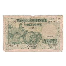 Banknot, Belgia, 50 Francs-10 Belgas, 1943, 6-1-1943, KM:106, VG(8-10)