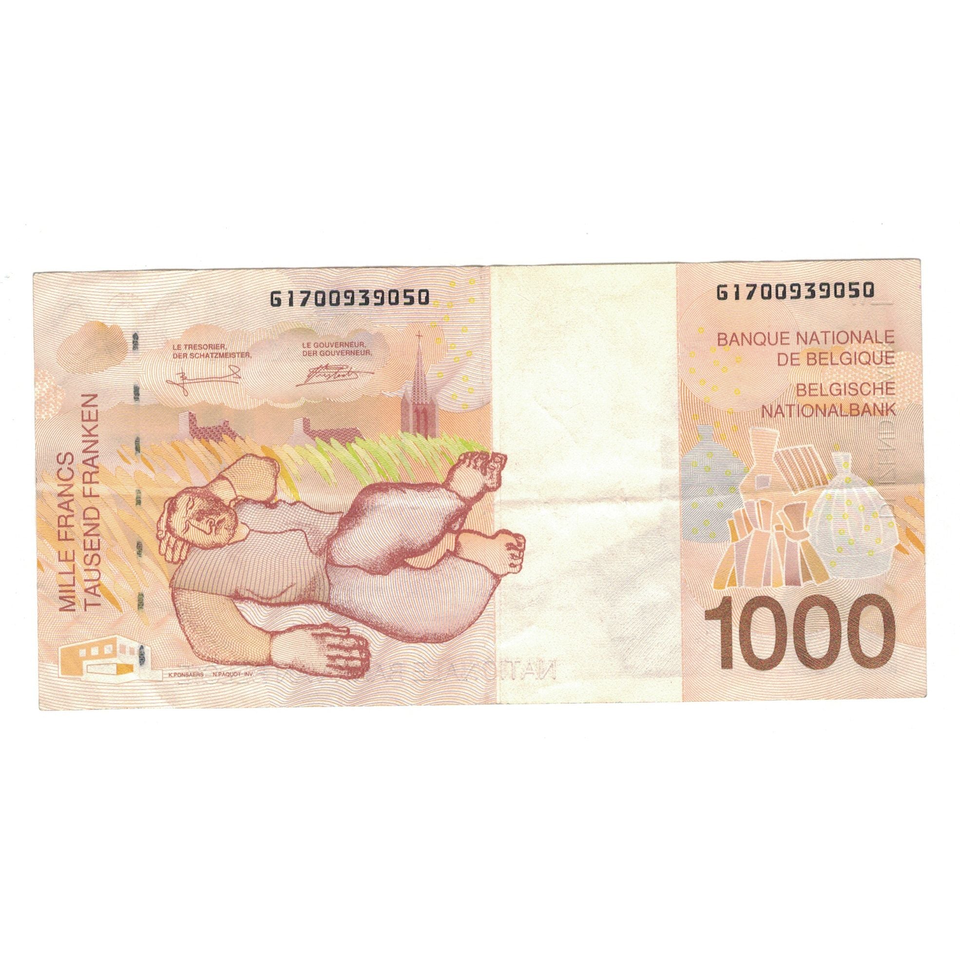 Banknote, Belgium, 1000 Francs, Undated (1997), KM:150, EF(40-45)