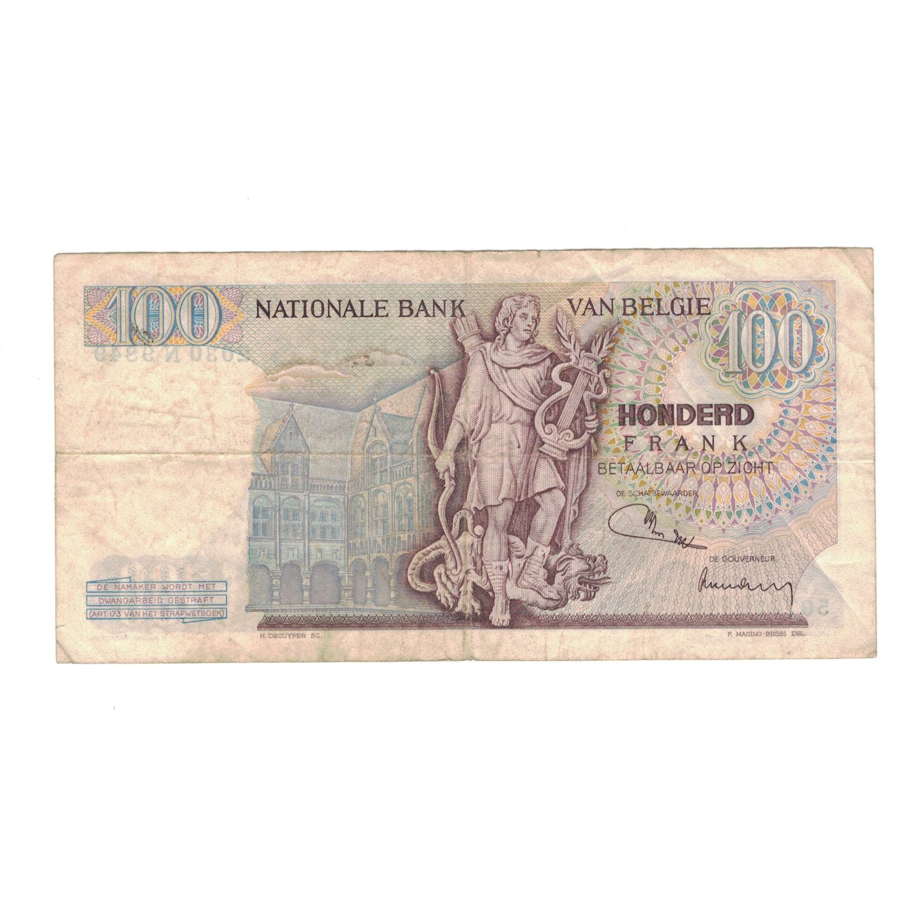 Banknote, Belgium, 100 Francs, 1974, 23-1-1974, KM:134b, VF(20-25)