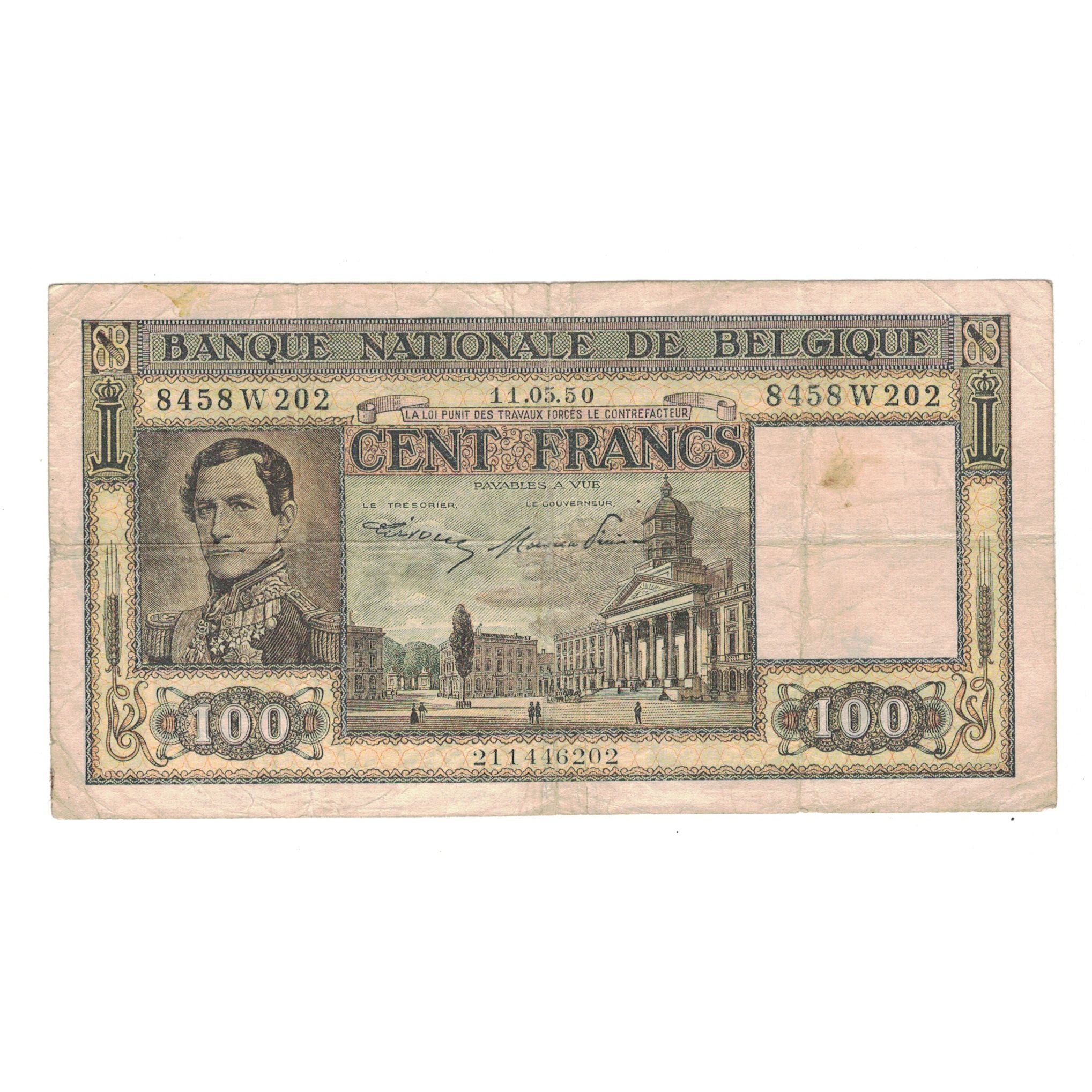 Banknote, Belgium, 100 Francs, 1950, 1950-05-11, KM:126, VF(20-25)