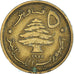 Moneda, Líbano, 5 Piastres, 1955