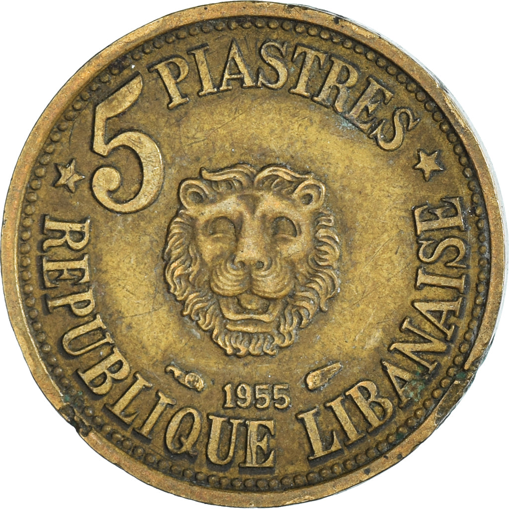 Monnaie, Liban , 5 Piastres, 1955