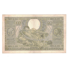 Billete, 100 Francs-20 Belgas, 1933, Bélgica, 8-5-1933, KM:107, BC+