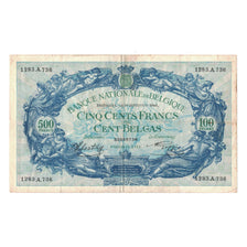 Billet, Belgique, 500 Francs-100 Belgas, 1942, 26/9/42, KM:109, TB+