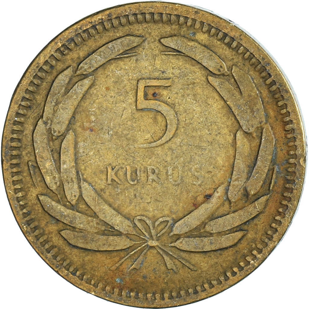 Moneda, Turquía, 5 Kurus, 1950