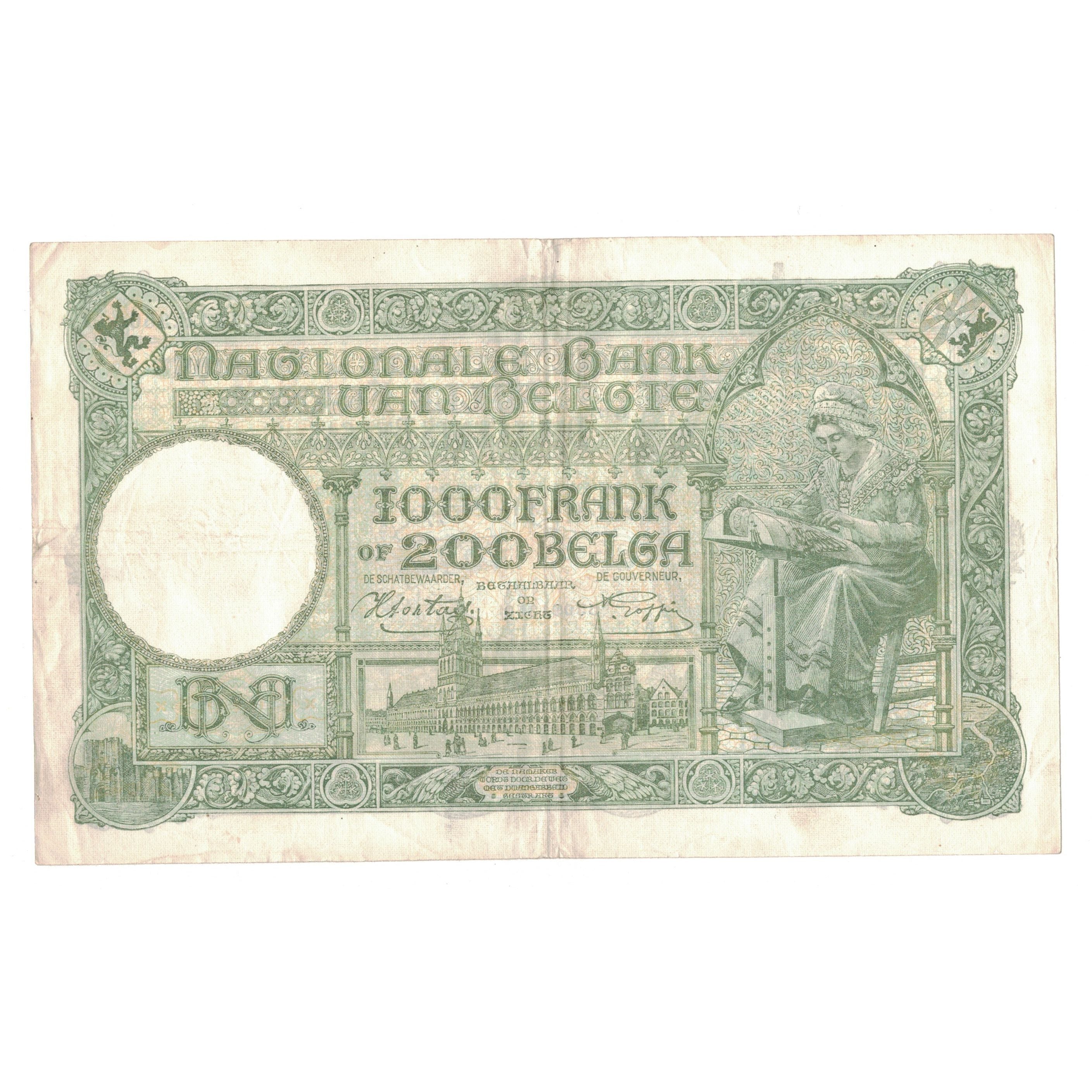Banknote, Belgium, 1000 Francs-200 Belgas, 1943, 25-5-1943, KM:110, EF(40-45)