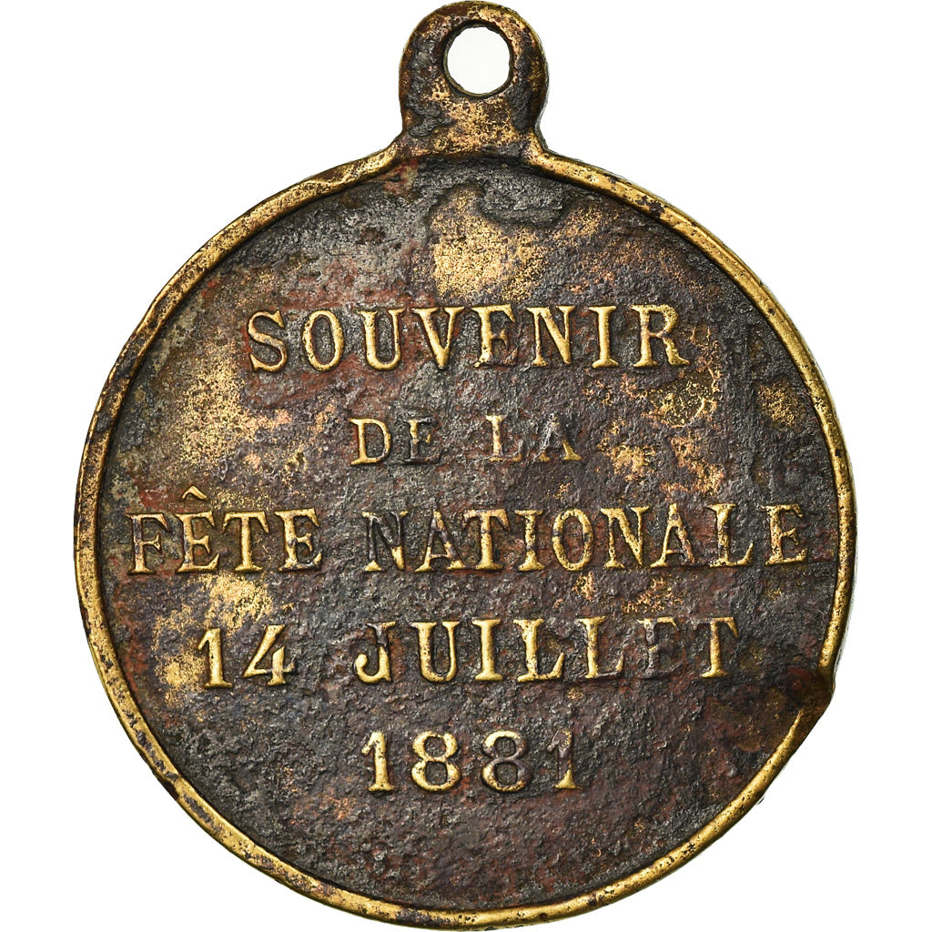 France, Medal, Souvenir de la Fête Nationale du 14 Juillet, 1881, Massonnet