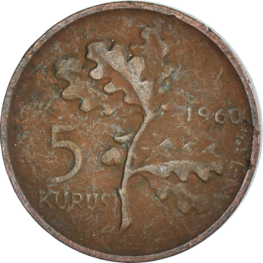 Moneta, Turchia, 5 Kurus, 1960