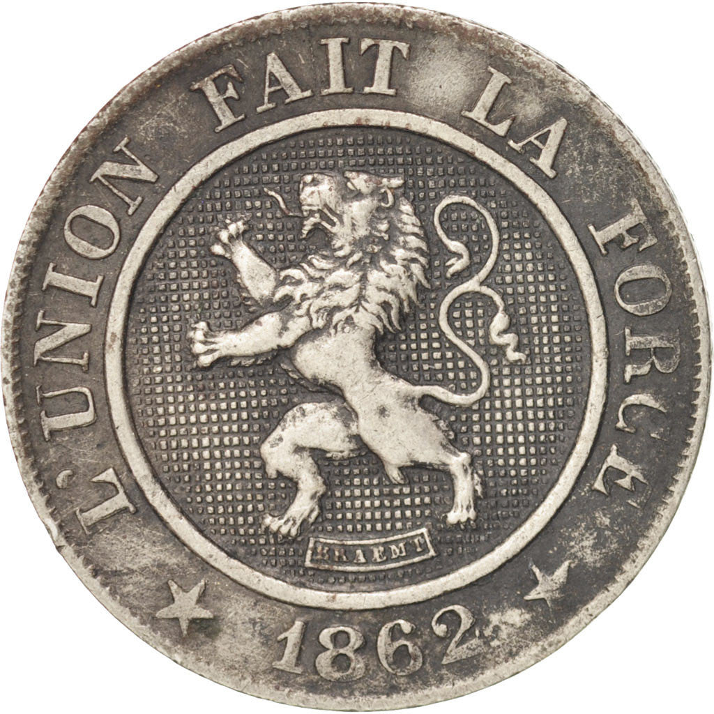 Belgium, 10 Centimes, 1862, KM:22, EF(40-45), Copper-nickel, 21.4