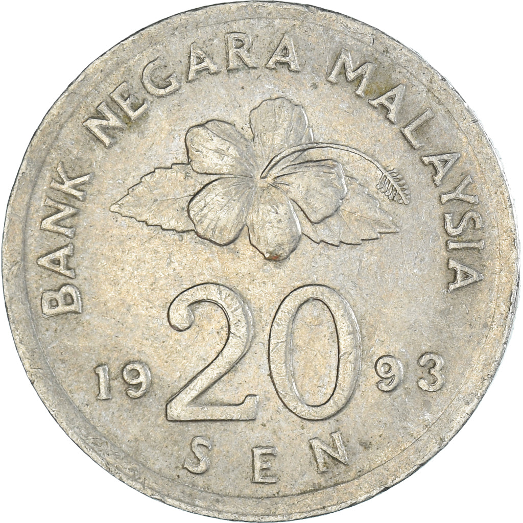 Coin, Malaysia, 20 Sen, 1993