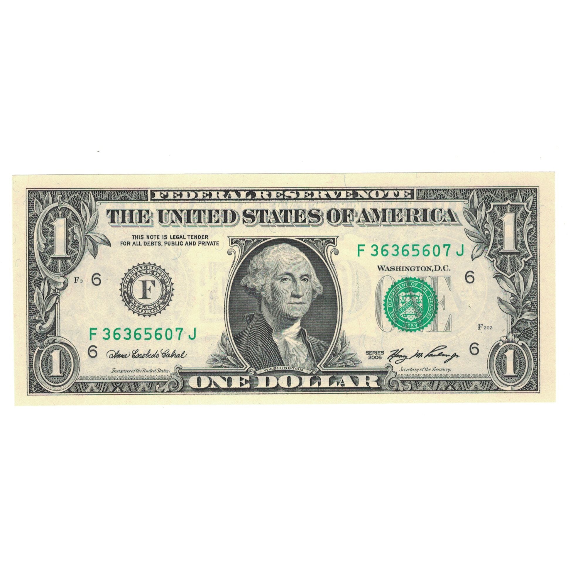 Banknote, United States, One Dollar, 2006, UNC(65-70)