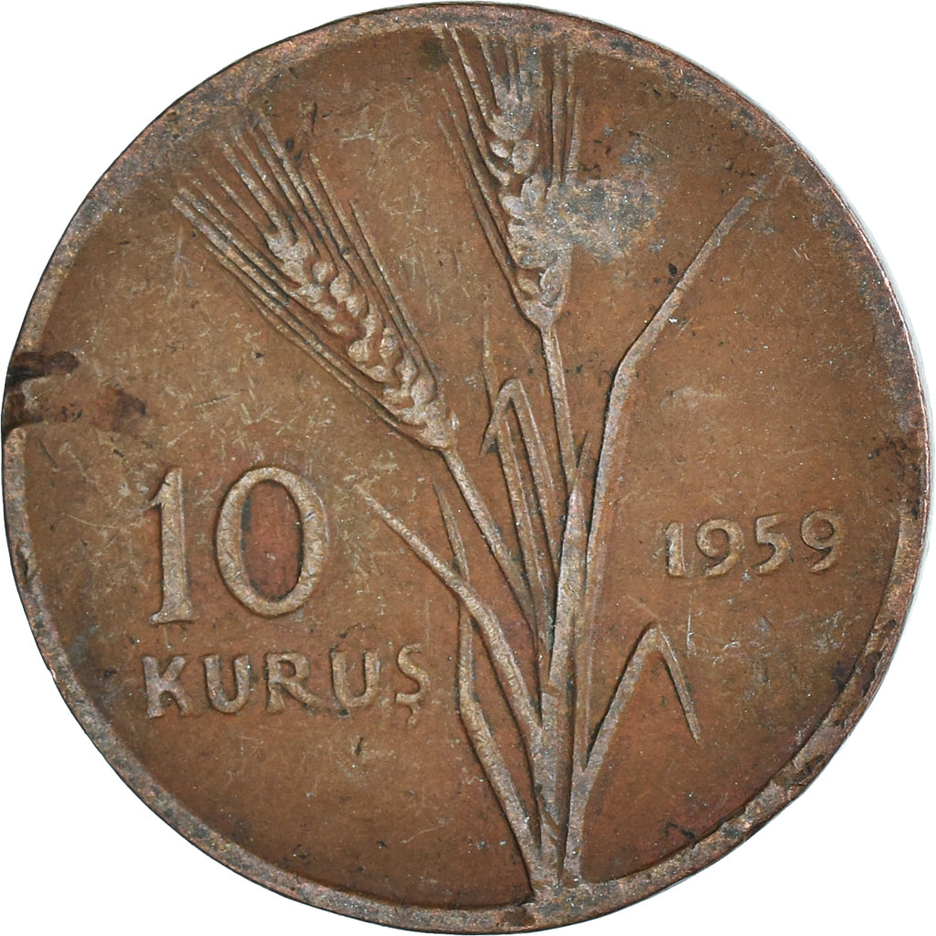 Moneta, Turchia, 10 Kurus, 1959