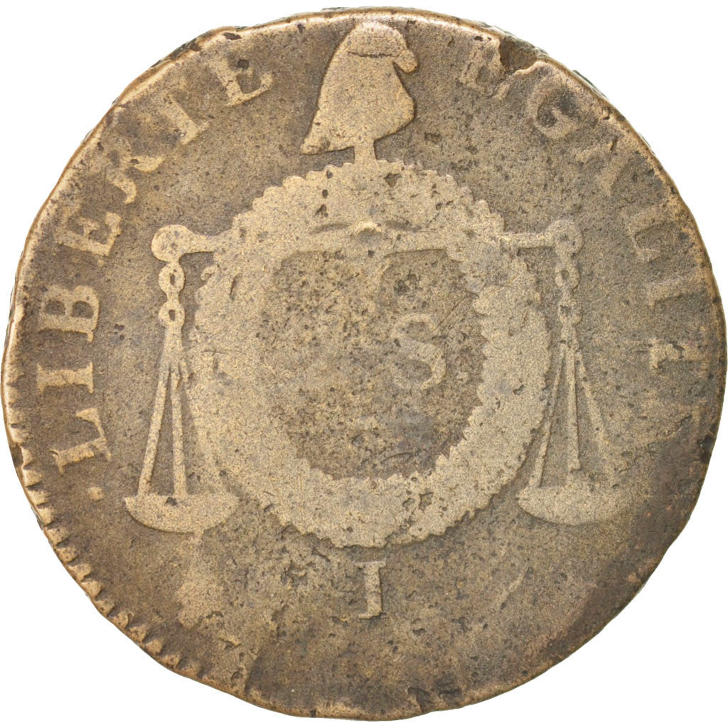 FRANCE, 2 sols aux balances non daté, 2 Sols, Limoges, KM:623.2