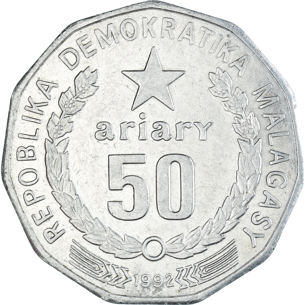 Moneta, Madagascar, 50 Ariary, 1992