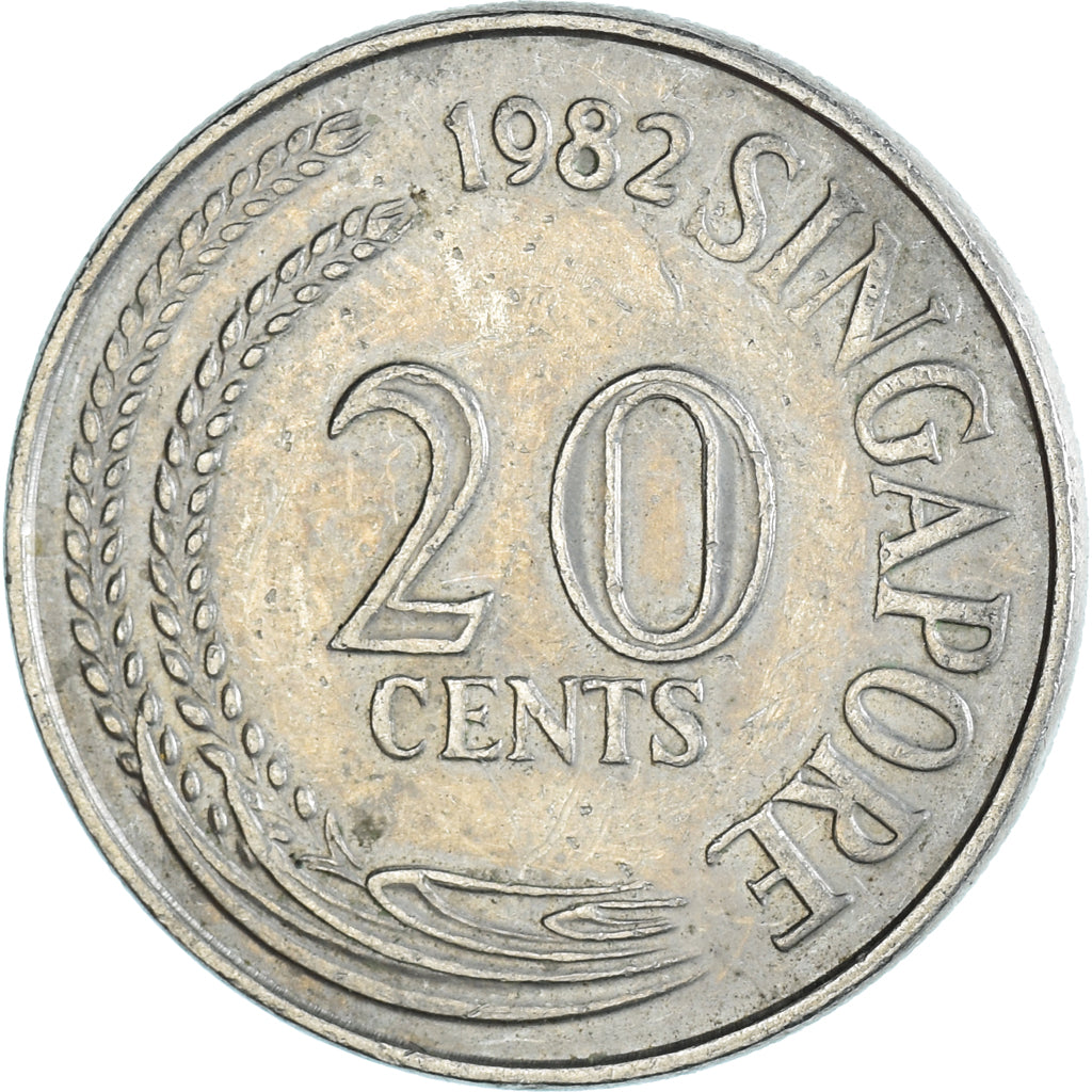 Coin, Singapore, 20 Cents, 1982
