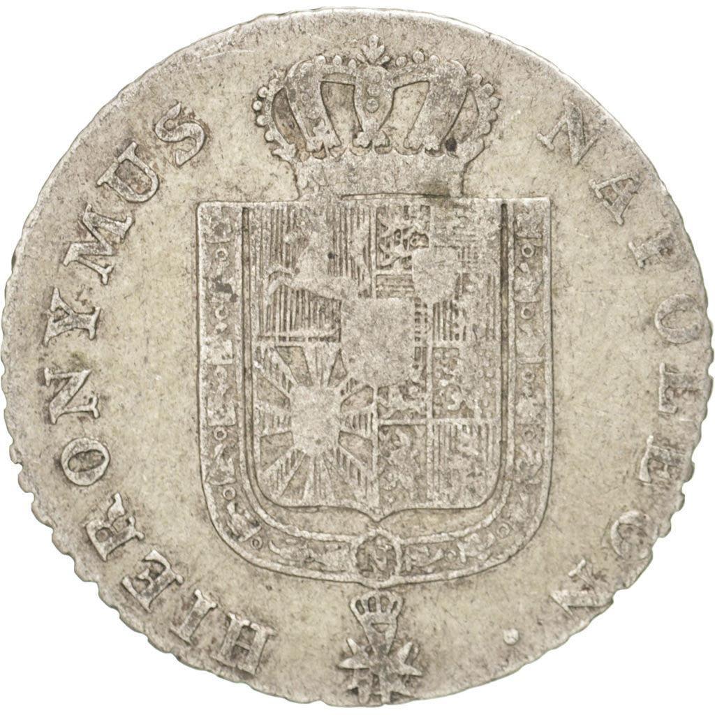 German States, WESTPHALIA, Jerome, 1/6 Thaler, Reichs, 1809 C, KM:88, VF(20-25)