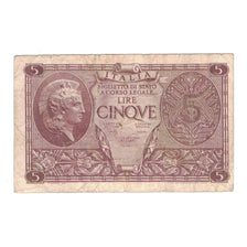 Banknote, Italy, 5 Lire, 1944, 1944-11-23, KM:31c, EF(40-45)