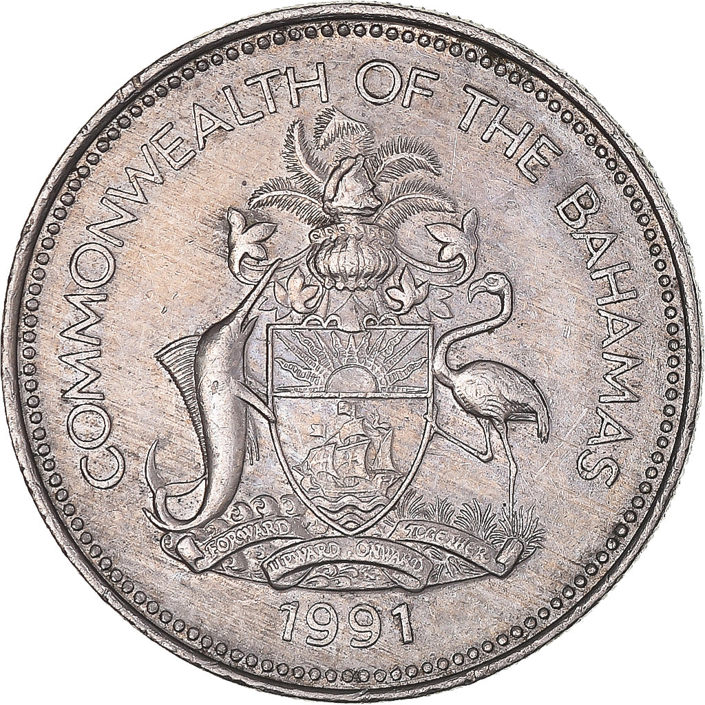 Moeda, Baamas, 25 Cents, 1991