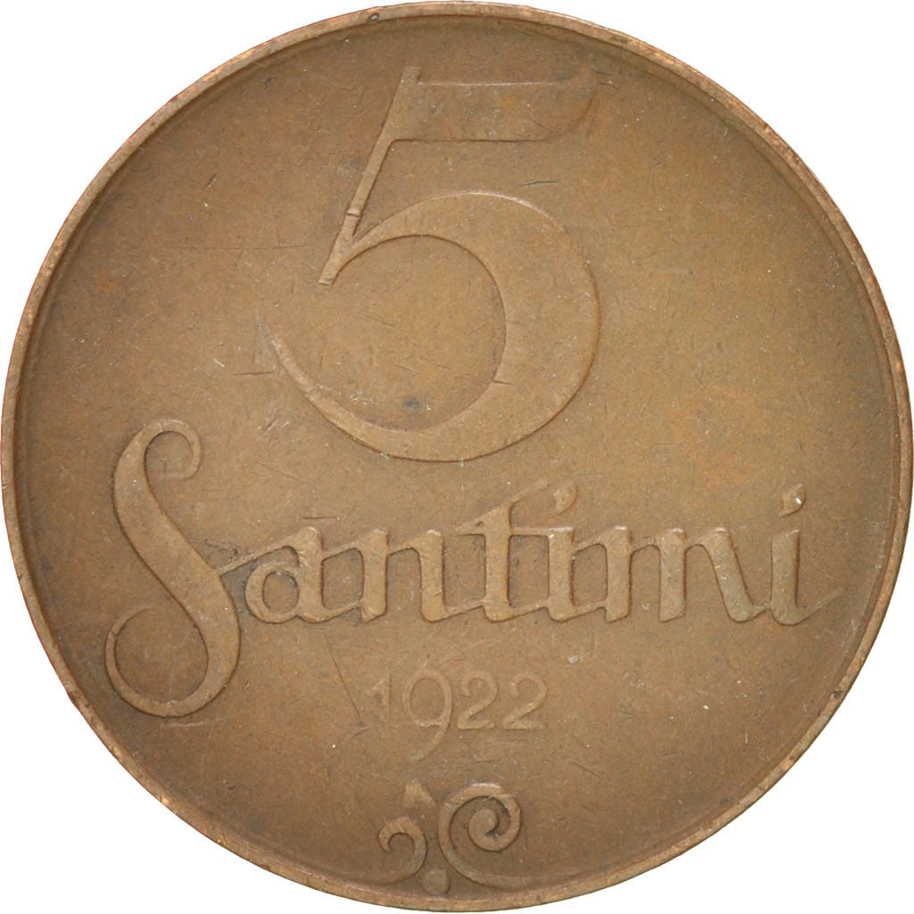 Latvia, 5 Santimi, 1922, KM:3, EF(40-45), Bronze, 22