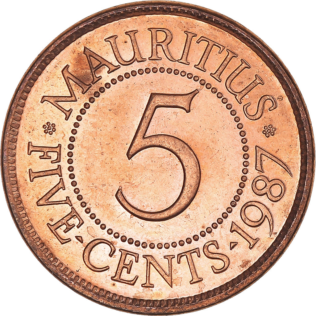 Moneta, Mauritius, 5 Cents, 1987