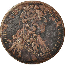 France, Token, Louis XV, Etats de Bourgogne, History, 1740, VF(20-25), Copper