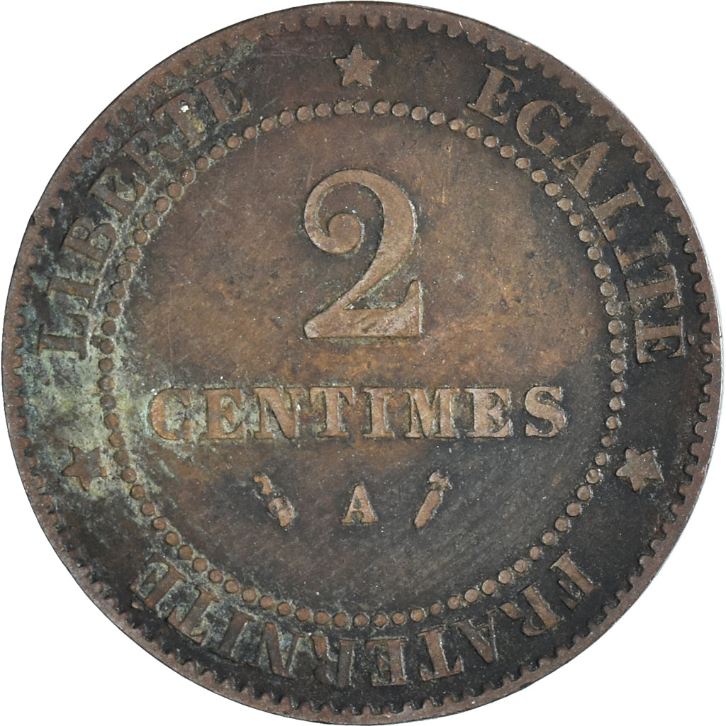 Moeda, França, 2 Centimes, 1885