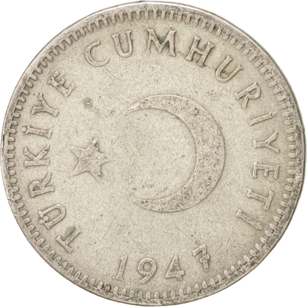 Turchia, Lira, 1947, BB, Argento, KM:883