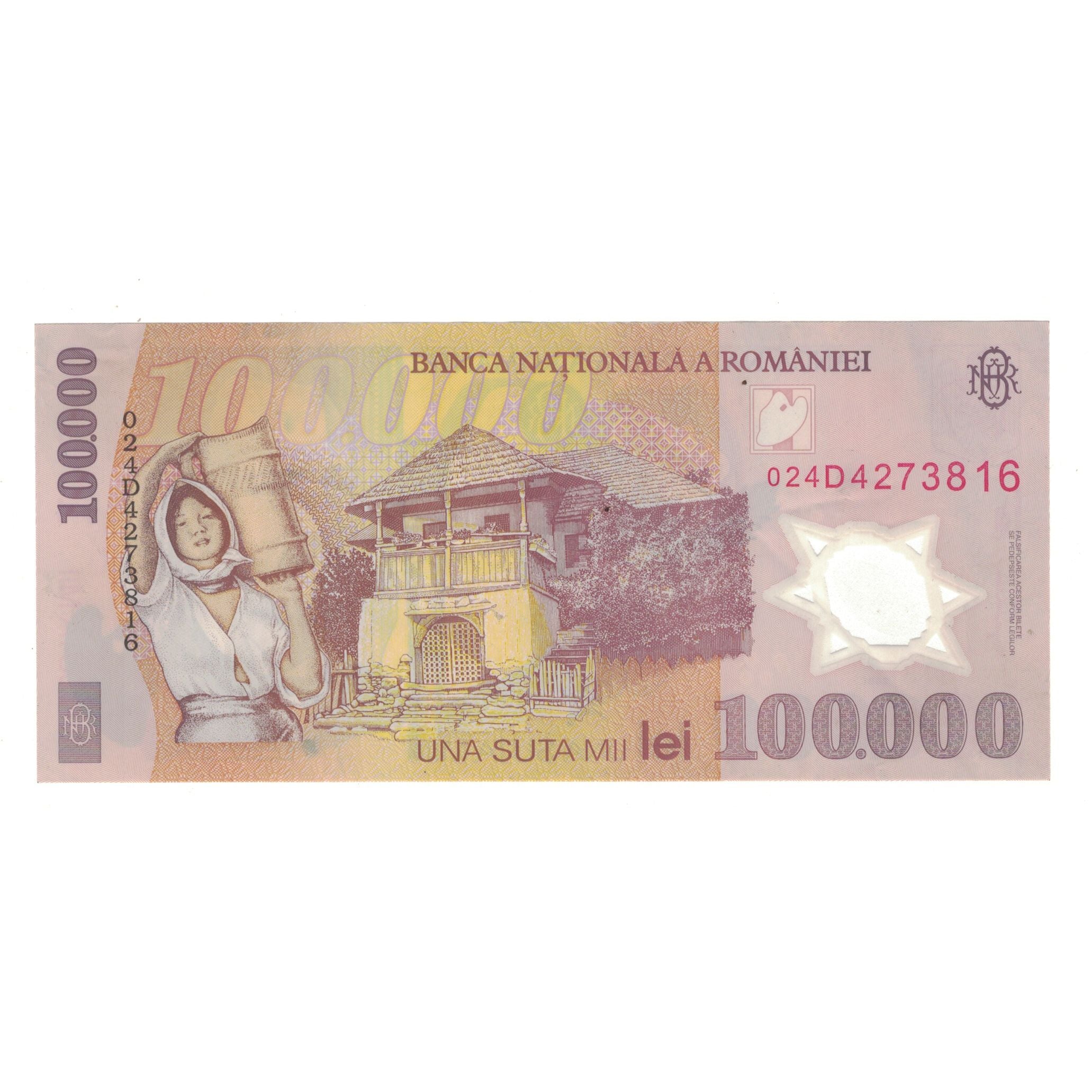 Banknote, Romania, 100,000 Lei, 2001, KM:114a, AU(50-53)