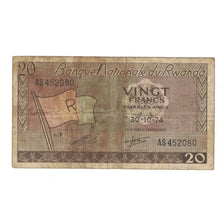 Banknote, Rwanda, 20 Francs, 1974, 30-10-1974, KM:6d, VG(8-10)