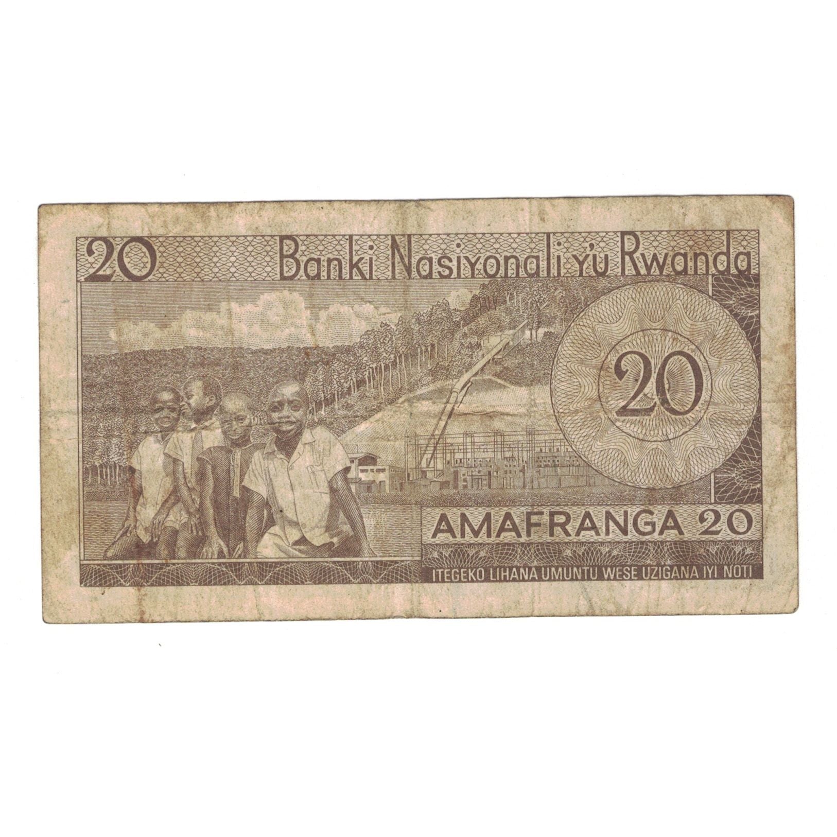 Banknote, Rwanda, 20 Francs, 1974, 30-10-1974, KM:6d, VG(8-10)