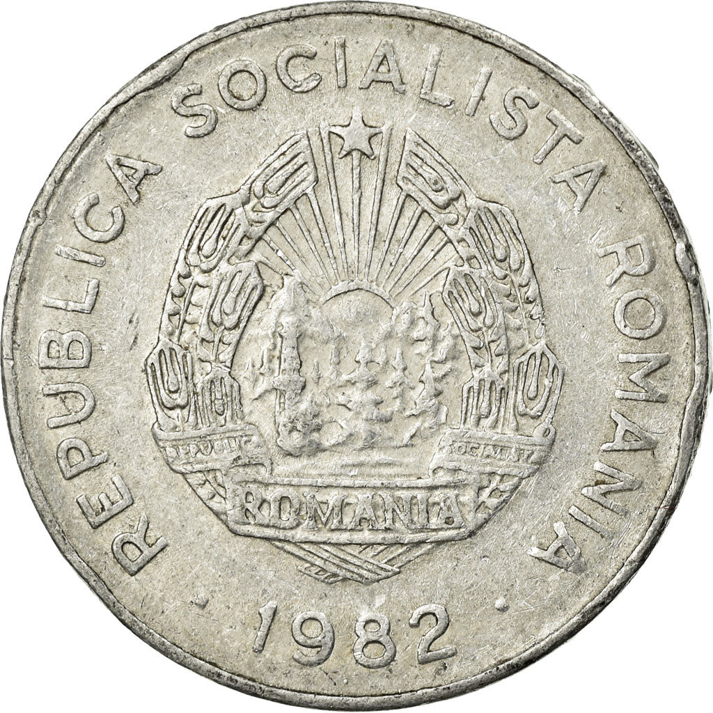 Coin, Romania, 25 Bani, 1982, AU(50-53), Aluminum, KM:94a