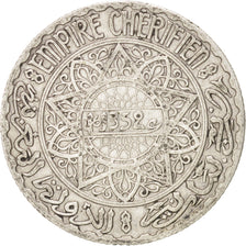 Morocco, Mohammed V, 5 Francs, 1933, Paris, KM:37, EF(40-45), Silver