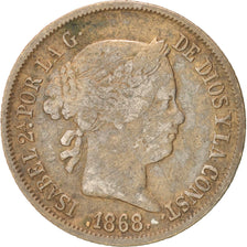 Spain, Isabel II, 40 Centimos, 1868, Madrid, KM:628.2, EF(40-45), Silver
