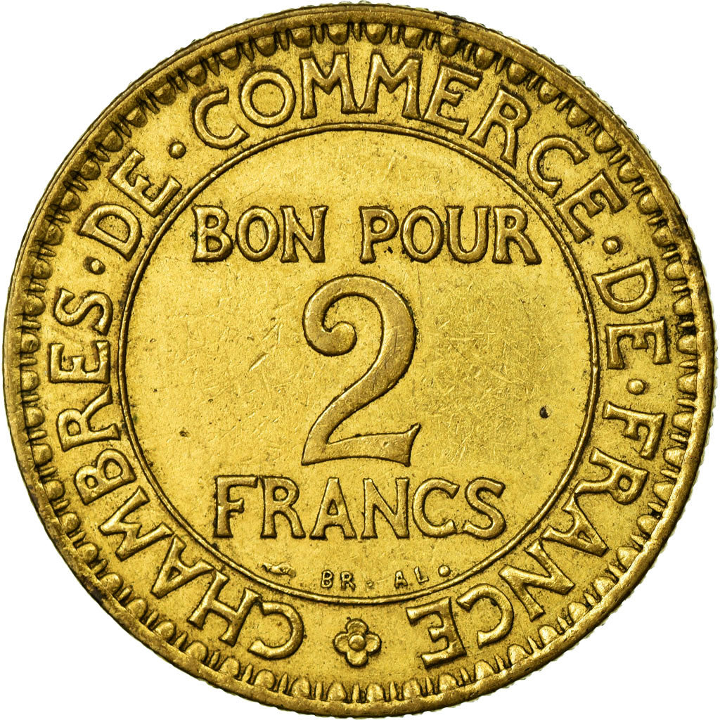 Coin, France, Chambre de commerce, 2 Francs, 1922, Paris, AU(55-58)