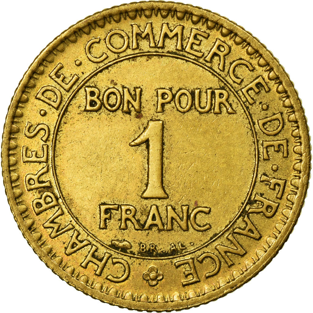 Coin, France, Chambre de commerce, Franc, 1923, Paris, AU(55-58)