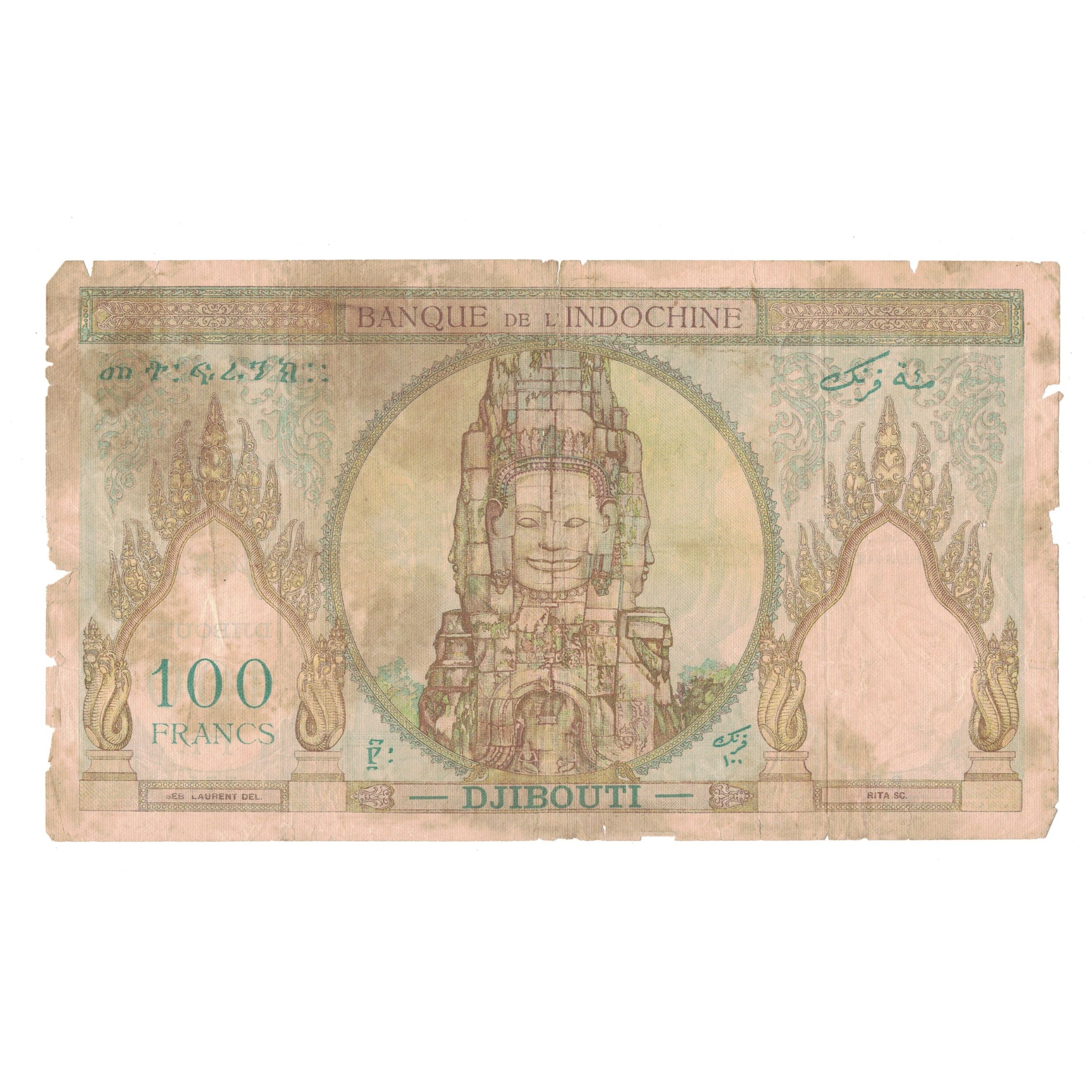 Banknote, French Somaliland, 100 Francs, KM:8, VG(8-10)