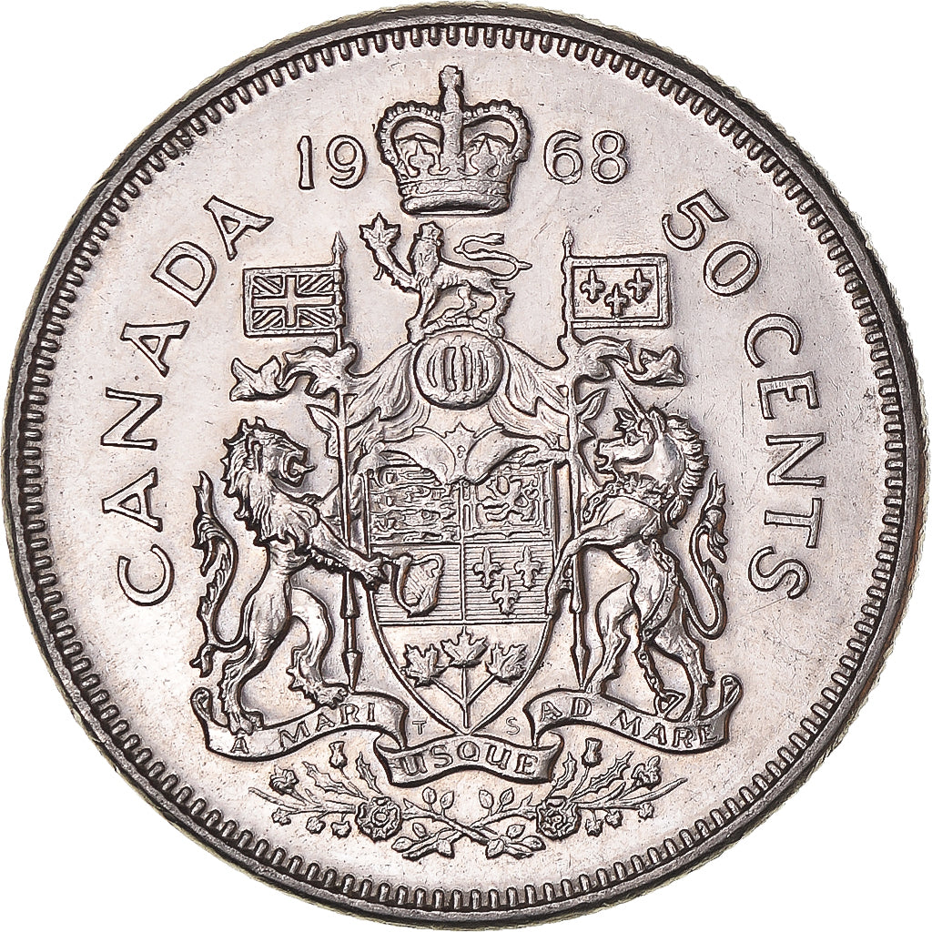 Coin, Canada, 50 Cents, 1968